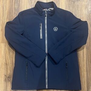 Clique Volkswagen VW Softshell Jacket Navy Blue Men's XL Full Zip Fleece Lined